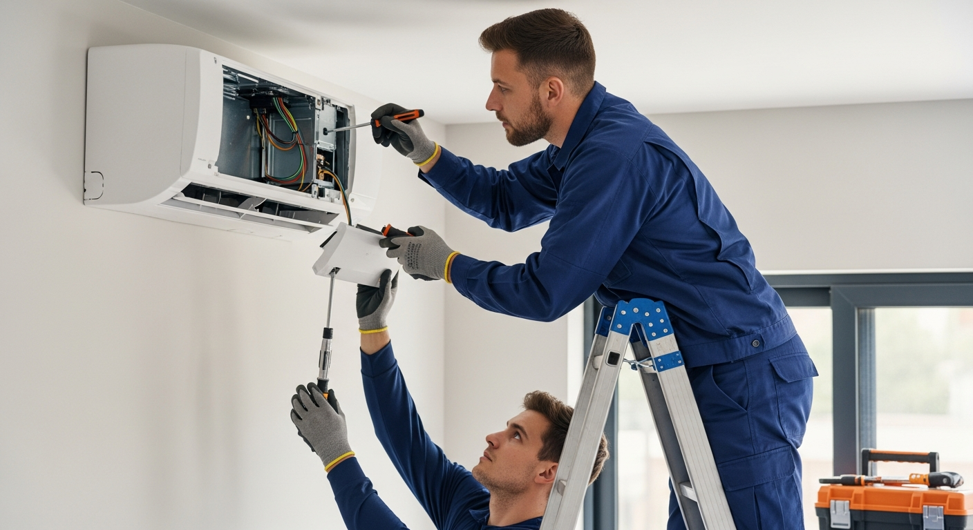 Technicien qualifié installant une general air/air