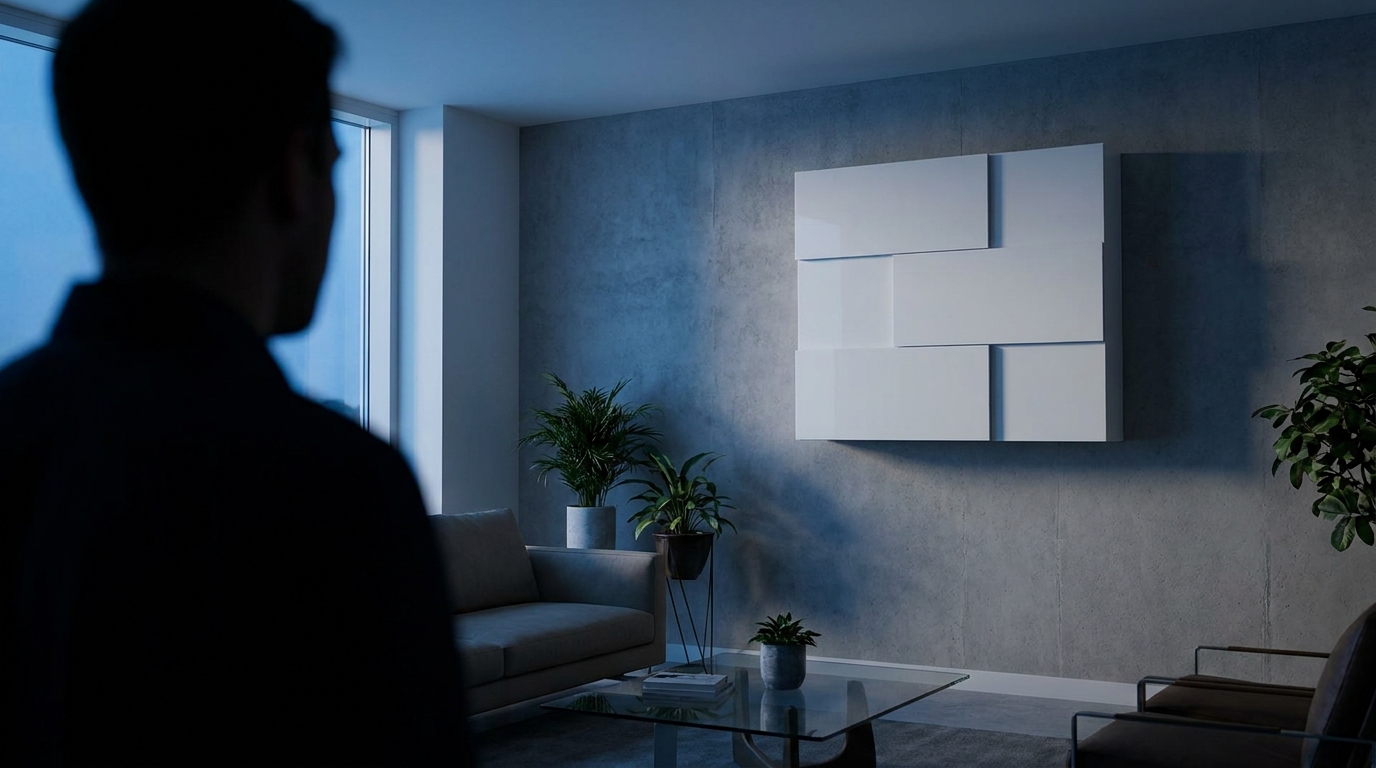 Unité intérieure design de general dans chambre moderne